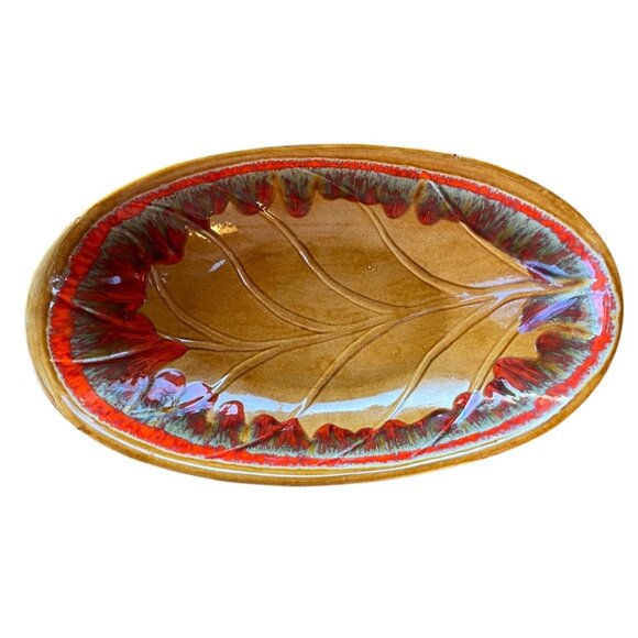 VTG California Pottery Rich Color Woodgrain Large Centerpiece R-133 18 x 10 x 3" - Picture 7 of 16